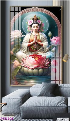 File gốc File tranh phật giáo 5D P5D201 (in lụa) tranh phong thủy