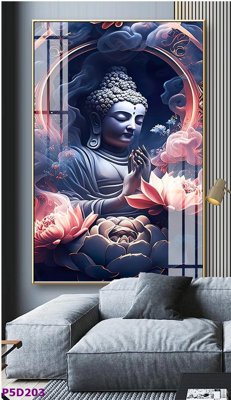 Ảnh gốc File tranh phật giáo 5D P5D203 (nét căng) in mica