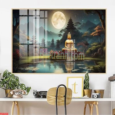 File in mica File tranh phật giáo 5D P5D358 (bản gốc) làm vách ngăn