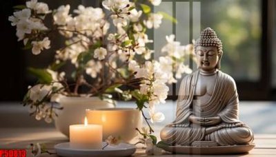 Download file gốc File tranh phật giáo 5D P5D813 (in lụa) hoa lá