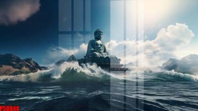 File gốc File tranh phật giáo 5D P5D848 (in tráng gương) hiện đại