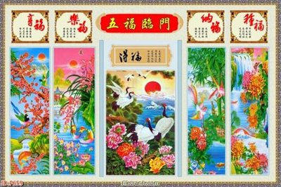 File gốc File phật giáo thần tài P659 (in lụa) tranh mã đáo