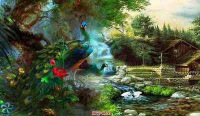 File tranh gốc in trần nhà File gốc phong cảnh PC123 3D