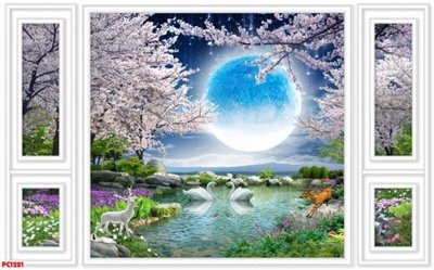 File in trần File tranh phong cảnh PC1281 (bản gốc) mây trời