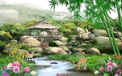 File gốc File gốc phong cảnh PC140 (in lụa) hoa văn cổ điển