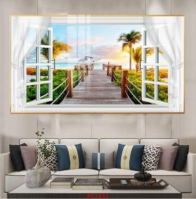 Download file gốc File tranh phong cảnh thiên nhiên PC1431 (in lụa) tranh 3D