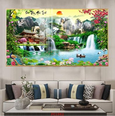 File in mica File tranh phong cảnh thiên nhiên PC1982 (bản gốc) làm vách ngăn