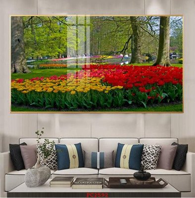 File gốc File tranh phong cảnh thiên nhiên PC2592 (in lụa) hoa văn cổ điển