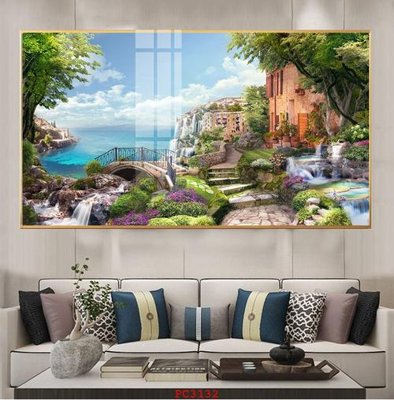 File gốc File tranh phong cảnh thiên nhiên PC3132 (in lụa) tranh thuận buồm