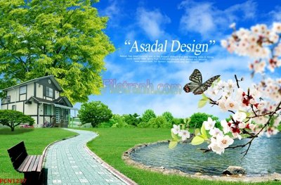 File gốc File tranh phong cảnh thiên nhiên PCN1237 (in 3D) cho trang trí