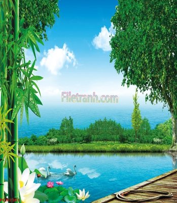 Tải file File tranh phong cảnh thiên nhiên PCN1381 (gốc) chủ đề tâm linh
