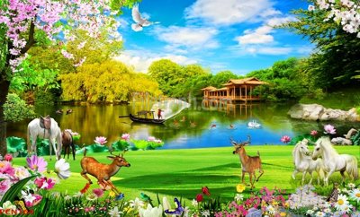 File tranh File tranh phong cảnh thiên nhiên PCN164 (gốc) chủ đề trẻ em