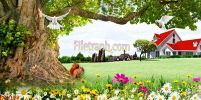 File gốc in ấn File tranh phong cảnh thiên nhiên PCN182 độ phân giải cao