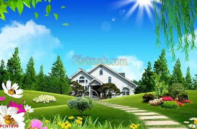 File gốc File tranh phong cảnh thiên nhiên PCN1879 (in 3D) nghệ thuật