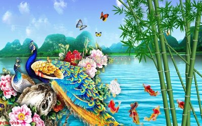 File PSD File tranh phong cảnh thiên nhiên PCN1918 (bản gốc) dễ dàng edit