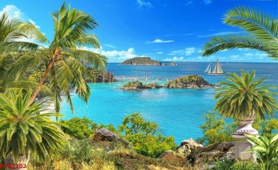 File in trần File tranh phong cảnh thiên nhiên PCN3202 (bản gốc 3D) sống động