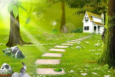 Tải file File tranh phong cảnh thiên nhiên PCN395 (gốc) chủ đề phong thủy