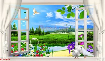 File in trần File tranh phong cảnh thiên nhiên PCN451 (bản gốc) bầu trời