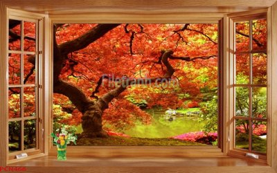 Download file File tranh phong cảnh thiên nhiên PCN466 (gốc) in mica bàn thờ