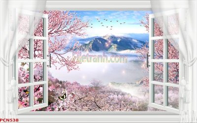 File gốc File tranh phong cảnh thiên nhiên PCN538 (thiết kế) cho in ấn