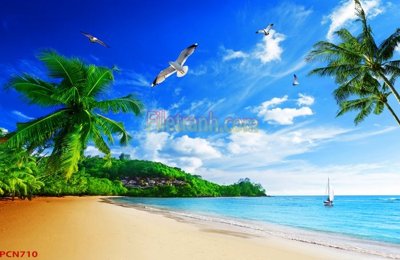 File gốc File tranh phong cảnh thiên nhiên PCN710 (in lụa) họa tiết 3D