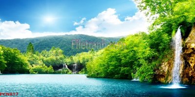 File gốc File tranh phong cảnh thiên nhiên PCN817 (in lụa) họa tiết 3D