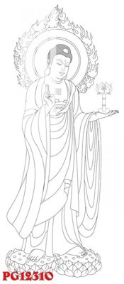 File tranh in trần 3D File tranh phật giáo PG12310 (ảnh gốc)