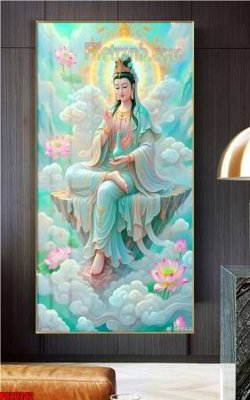 File gốc File tranh phật giáo 5D PG20242 (in lụa) trang trí tường