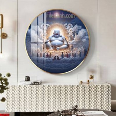 Ảnh gốc file in lụa File tranh tròn phật giáo 5D PG20272 chi tiết