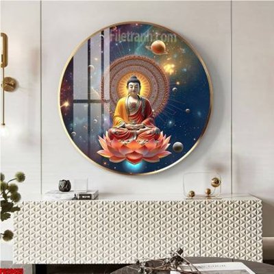 File in trần File tranh tròn phật giáo 5D PG20425 (bản gốc) đại dương