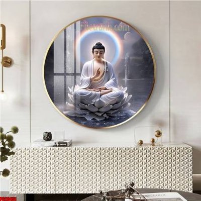 Ảnh gốc File tranh tròn phật giáo 5D PG20451 (độ nét cao) in tráng gương