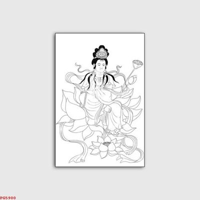 Ảnh gốc File tranh phật PG5900 (nét căng) in mica