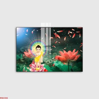 Download file gốc File tranh phật PG6306 (in lụa) hoa lá