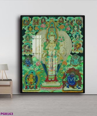 File in trần File tranh phật cổ PG8163 (bản gốc) phong cảnh