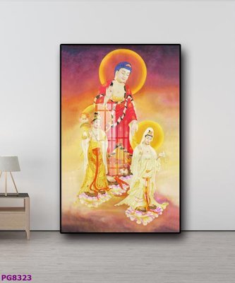 File in lụa File tranh phật cổ PG8323 (phong cảnh) File tranh phật cổ PG8323