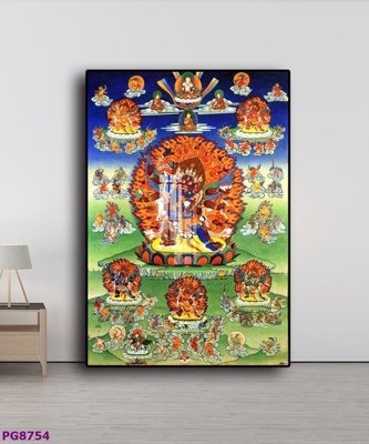 Download file gốc File tranh phật cổ PG8754 (in lụa) hoa lá