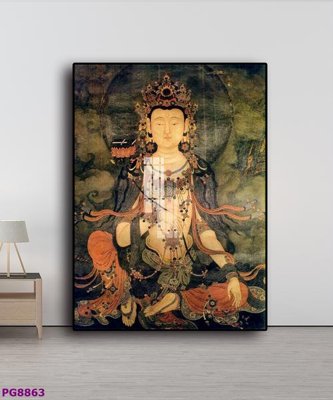 Ảnh gốc File tranh phật cổ PG8863 (nét căng) in mica