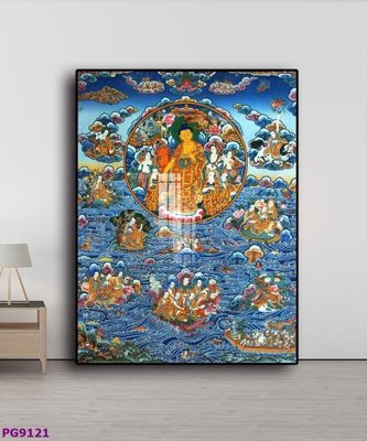 Download file gốc File tranh phật cổ PG9121 (in lụa) hoa lá