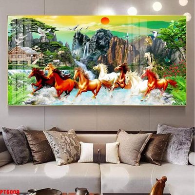 File gốc in ấn Tranh sơn thủy thác nước PT6009 độ phân giải cao