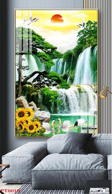 Tải file tranh Tranh sơn thủy thác nước PT6019 (ảnh gốc) ngay