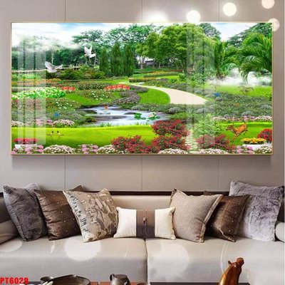 Cung cấp file tranh gốc Tranh sơn thủy thác nước PT6029 độc quyền