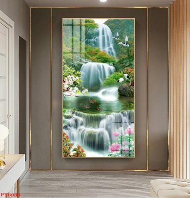 File gốc Tranh sơn thủy thác nước PT6036 (Filetranh.com) Tranh sơn thủy thác nước PT6036
