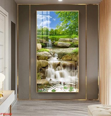 Tải file Tranh sơn thủy thác nước PT6046 (gốc) làm file quảng cáo