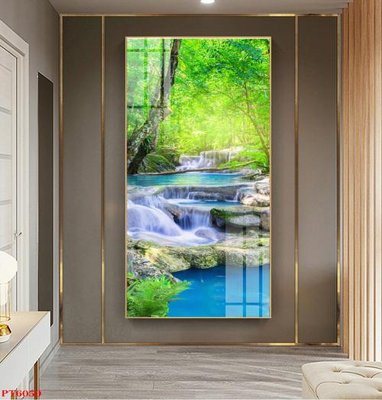 File gốc Tranh sơn thủy thác nước PT6050 (in 3D) cho trang trí