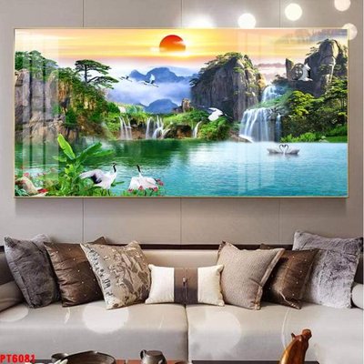 Mua file gốc Tranh sơn thủy thác nước PT6081 (chất lượng) tại Filetranh.com