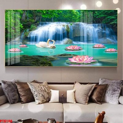 Tải file Tranh sơn thủy thác nước PT6100 (gốc) làm file in ấn