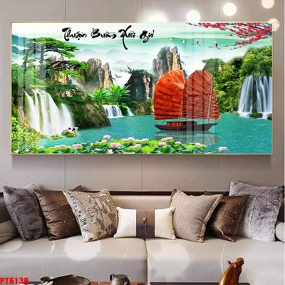 Mua file gốc Tranh sơn thủy thác nước PT6139 (PSD) tại Filetranh.com