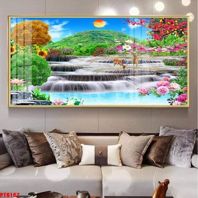File PSD Tranh sơn thủy thác nước PT6167 (bản gốc) dễ dàng edit