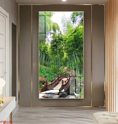 File tranh Tranh sơn thủy thác nước PT6172 (gốc) chủ đề thành phố