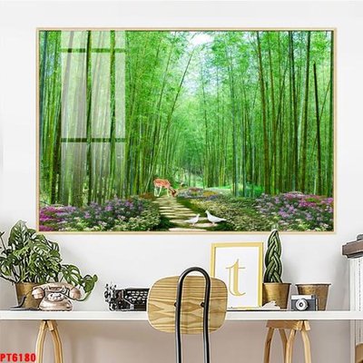 File tranh PSD Tranh sơn thủy thác nước PT6180 chất lượng cao